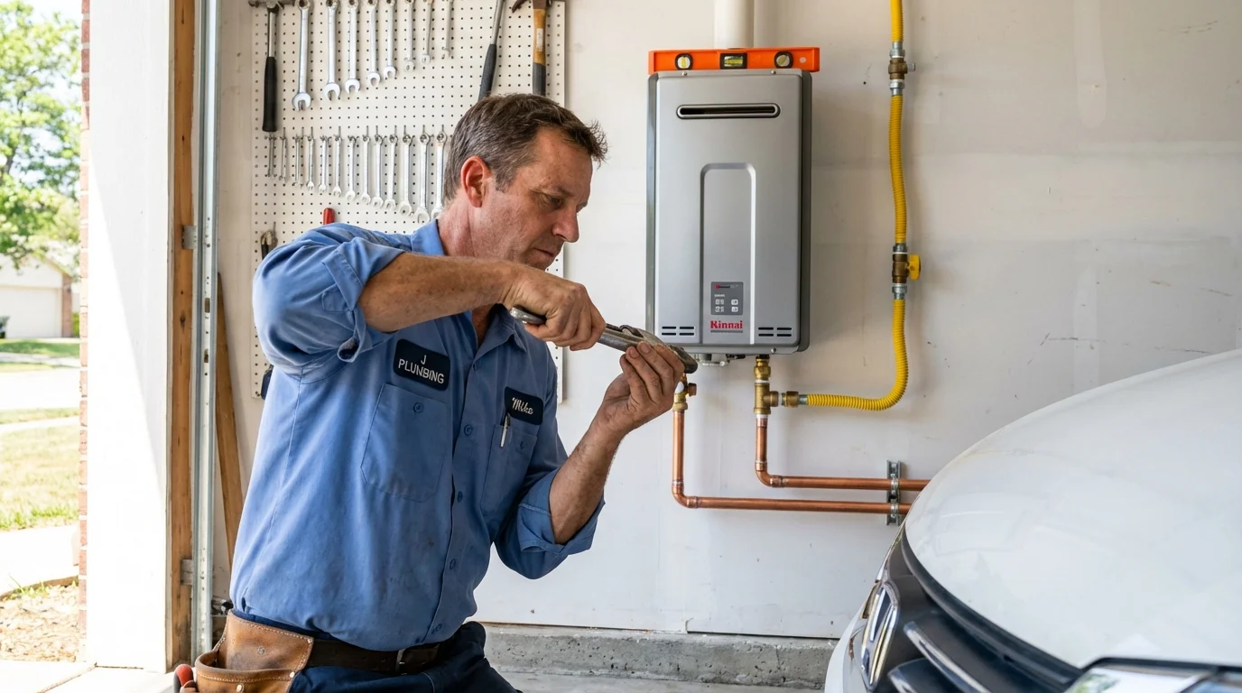 Tankless water heater installation by a Johns Plumbing LLC plumber in Wayne